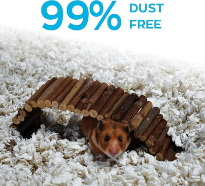White Natural Paper Small Pet Bedding, Odor Control 50L | 2X More Absorbent, 99% Dust Free, Odor Control, Biodegradable and Compostable, for Hamsters, Rabbits and Guinea Pigs