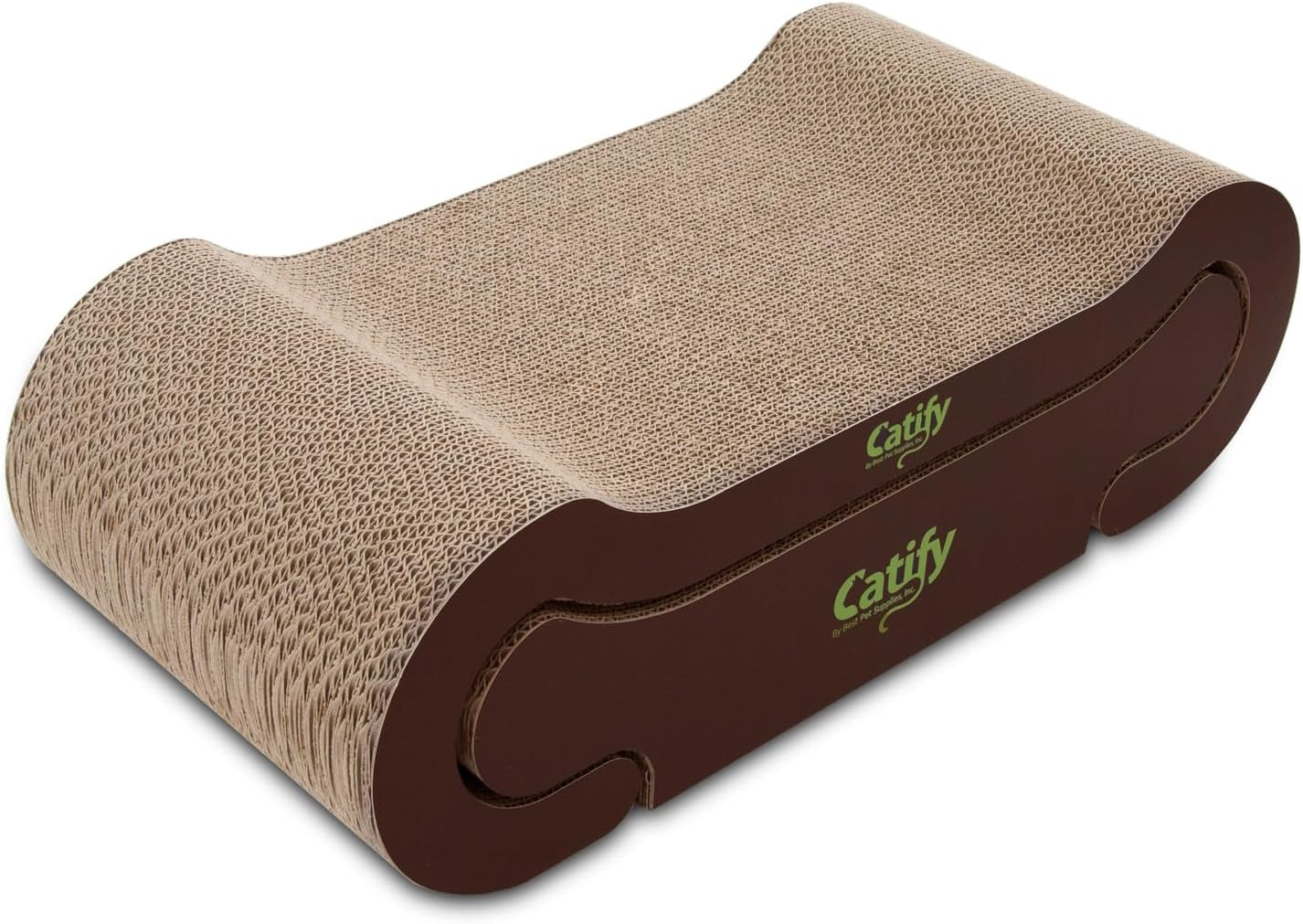 Catify Corrugated Cardboard Cat Scratcher - Lounger I | Corrugated Cardboard, Double Sided Cat Scratching Pad, Indoor Furniture Protector, Durable, for Kittens and Cats,