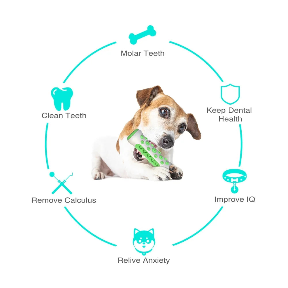 Rubber Dog Molar Toothbrush Toys Chew Cleaning Teeth Safe Puppy Dental Care Soft Pet Cleaning Toy Supplies Pet Accessories Blue