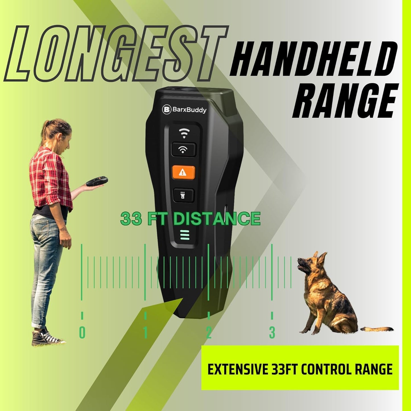 2Nd Gen Dog Bark Deterrent Devices | Long Range Ultrasonic | Bark Collar Alternative | Dog Training Indoor/Outdoor | Rechargeable anti Bark Device for Dogs (Black)