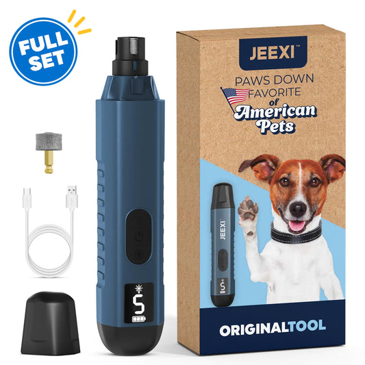 Dog Nail Grinder – 5-Speed Professional Pet Nail Trimmer with Dual LED Lights, Diamond Drum Bit, Super Quiet & Low Vibration, 3 Grinding Ports for Small, Medium & Large Dogs, USB-C Rechargeable