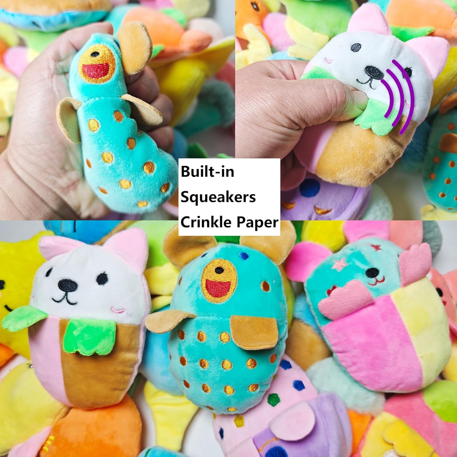 28Pcs Squeaky Dog Toys Bulk Set - Cute Small Dog Toys Plush Puppy Chew Toys for Small/Medium Dogs, Interactive Pet Toys to Keep Puppies Busy