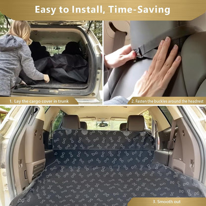 SUV Cargo Liner for Dogs - Heavy Duty Cargo Cover for Mid-Size Suvs | Water Resistant, Bumper Flap, Non-Slip Mat, Car Trunk Dog Car Seat Cover Prevents Scratches Pet Hair Mud Dirt for Sedans Vans