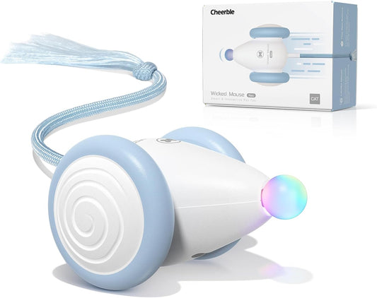 Interactive Cat Toys for Indoor Cats, Automatic Moving Kitten Toys, Wicked Mouse Neo Cat Toy with Tail & Lights, Pet Cat Supplies, Rechargeable Cat Toys for Bored Indoor Adult Cats