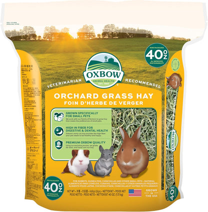 Orchard Hay, Rabbit & Guinea Pig Hay, Hand-Sorted, De-Dusted, 40 Oz | Hand-Sorted, De-Dusted,  Orchard Grass Hay, Bunny Hay for Rabbits, Guinea Pigs, Bunnies and Chinchillas, Made in USA