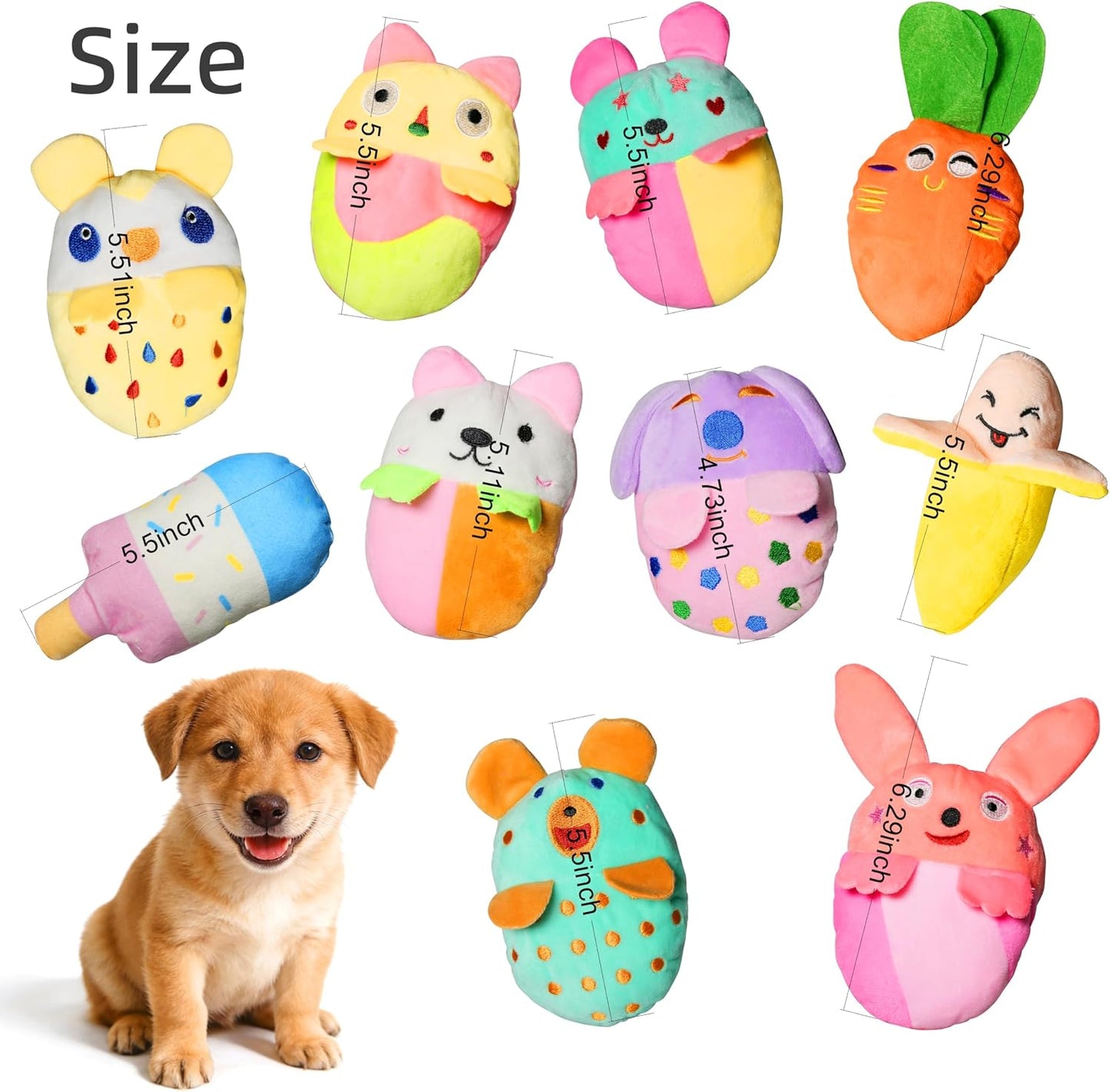 28Pcs Squeaky Dog Toys Bulk Set - Cute Small Dog Toys Plush Puppy Chew Toys for Small/Medium Dogs, Interactive Pet Toys to Keep Puppies Busy