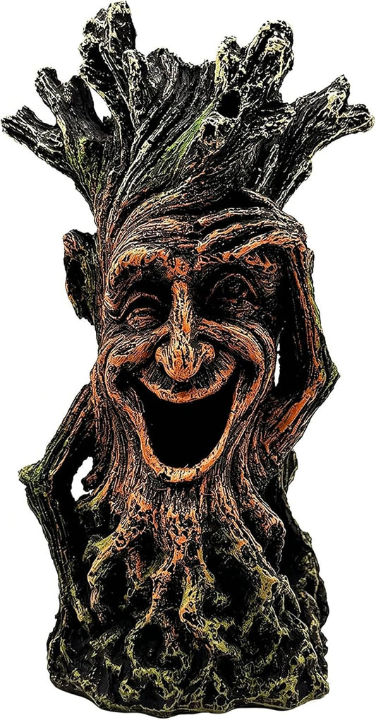 Fish Tank Decoration Tree Trunk Aquarium Statue Hollow Stump Root Terrarium Reptile Hideout Accessories Ornament for Hermit Crabs Crayfish Sucker Fish Guppy