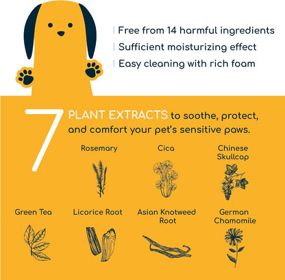 Pet Foaming Foot Paw Cleanser | Designed for All Types of Paw Washers | Dog Cleaning Supplies | Nourishing, Softening, Calming, Itch Reducing for Dog Paws | 300Ml / 10.14 Fl Oz