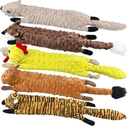 Dog Squeaky Toys 5 Pack, Bubble Plush Puppy Teething Pet Toys, Crinkle No Stuffing Animals Dog Toy, Doggies Chew for Large Small Medium Breeds
