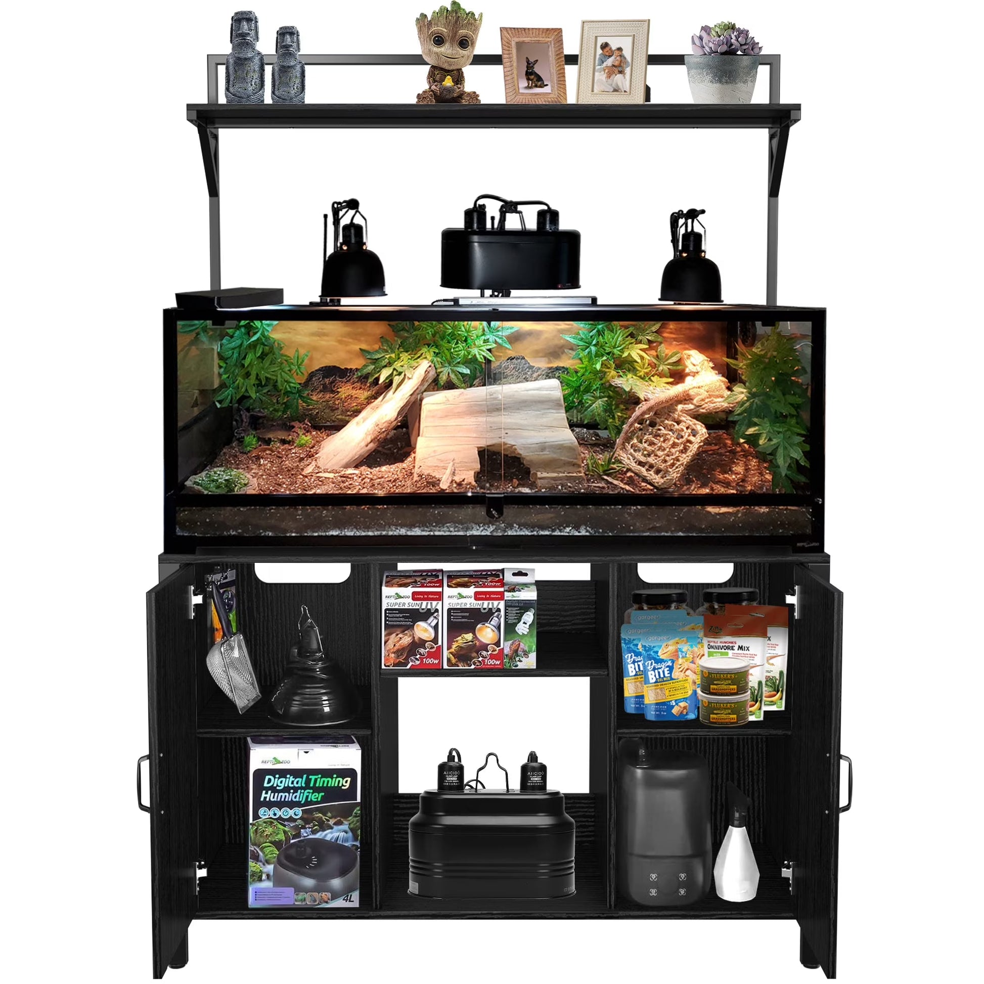Reptile Tank Stand Terrarium Stand with Accessories Storage 48" X 24" Tabletop
