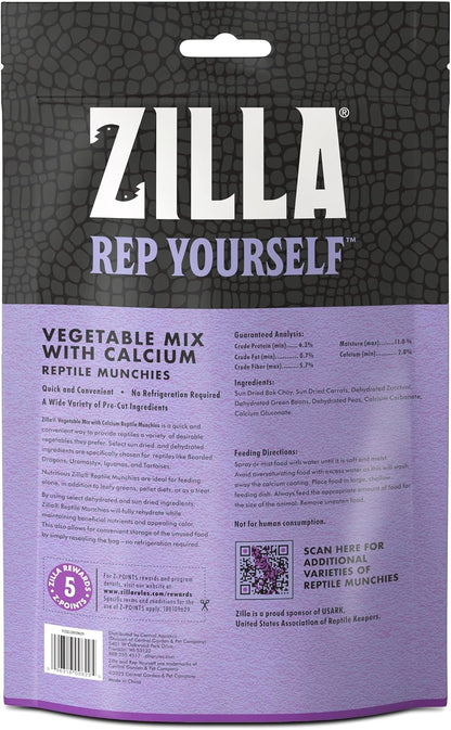 Reptile Food Munchies Vegetable Mix with Calcium, 4-Ounce