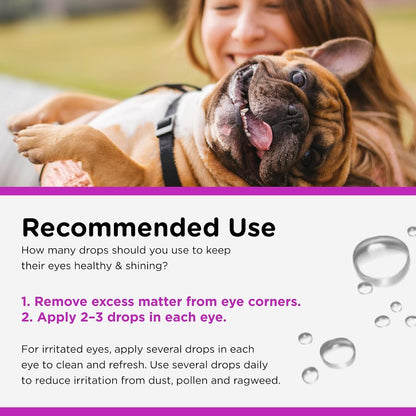 Dog Eye Wash, Tear Stain Remover for Dogs, Pet Eye Rinse, 4Oz | Eye Wash for Dogs, Dog Eye Cleaner, Tear Stains, Pet Safe Formula, Gentle Cleansing, Daily Care, Routine Cleaning