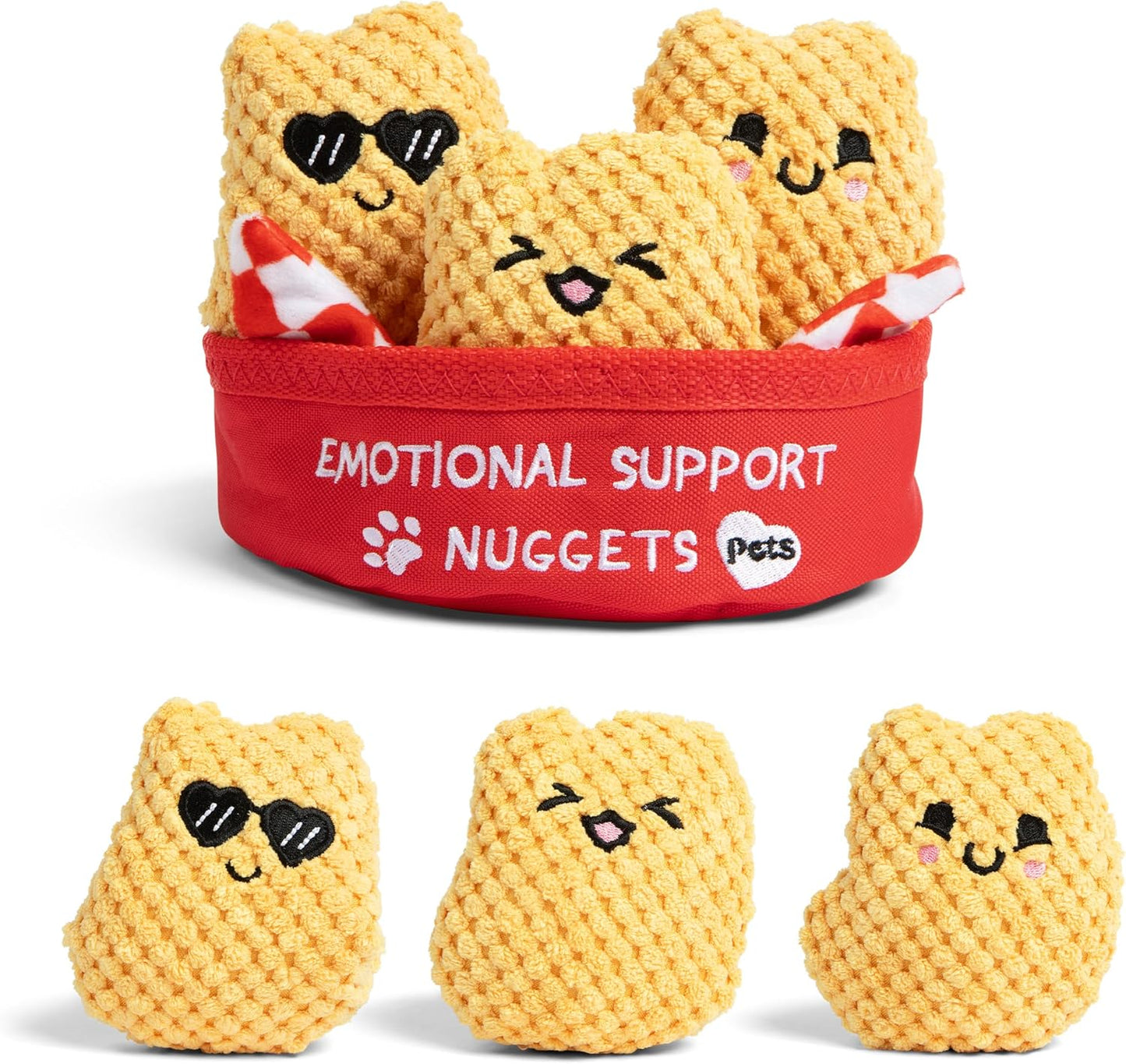 Emotional Support Pet Nuggies by Relatable, Cuddly Dog Toys and Puppy Essentials, Great Gift Ideas for Your Furry Friend, Includes 3 Toys