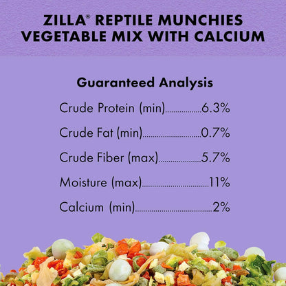 Reptile Food Munchies Vegetable Mix with Calcium, 4-Ounce